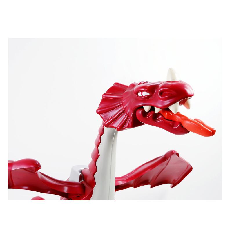 Plastic XL Large Original Red dragon and Playmobil Knight - Wingspan 220cm For Sale