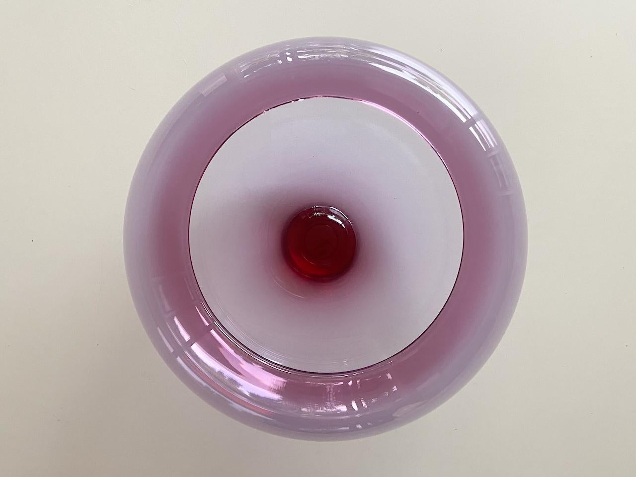 Mid-Century Modern XL large purple Royal Copenhagen glass bowl Provence by Per Lütken Denmark For Sale