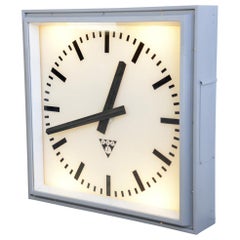 Extra Large Light Up Station Clock by Pragotron, circa 1950s