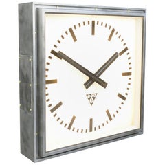 Retro XL Light Up Station Clock by Pragotron, Circa 1950s