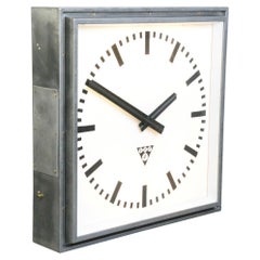 Retro XL Light Up Station Clock by Pragotron Circa 1950s