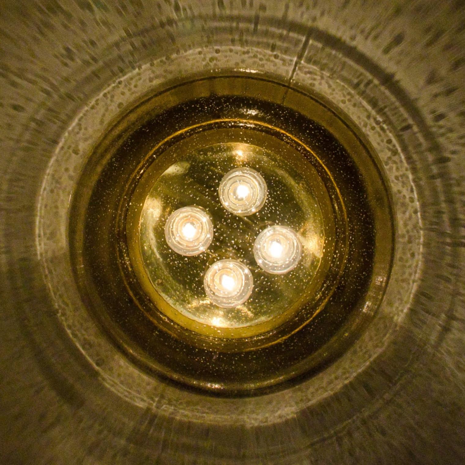 XL Limburg Brass and Glass Flush Mount Mushroom Shape, 1970s For Sale 1