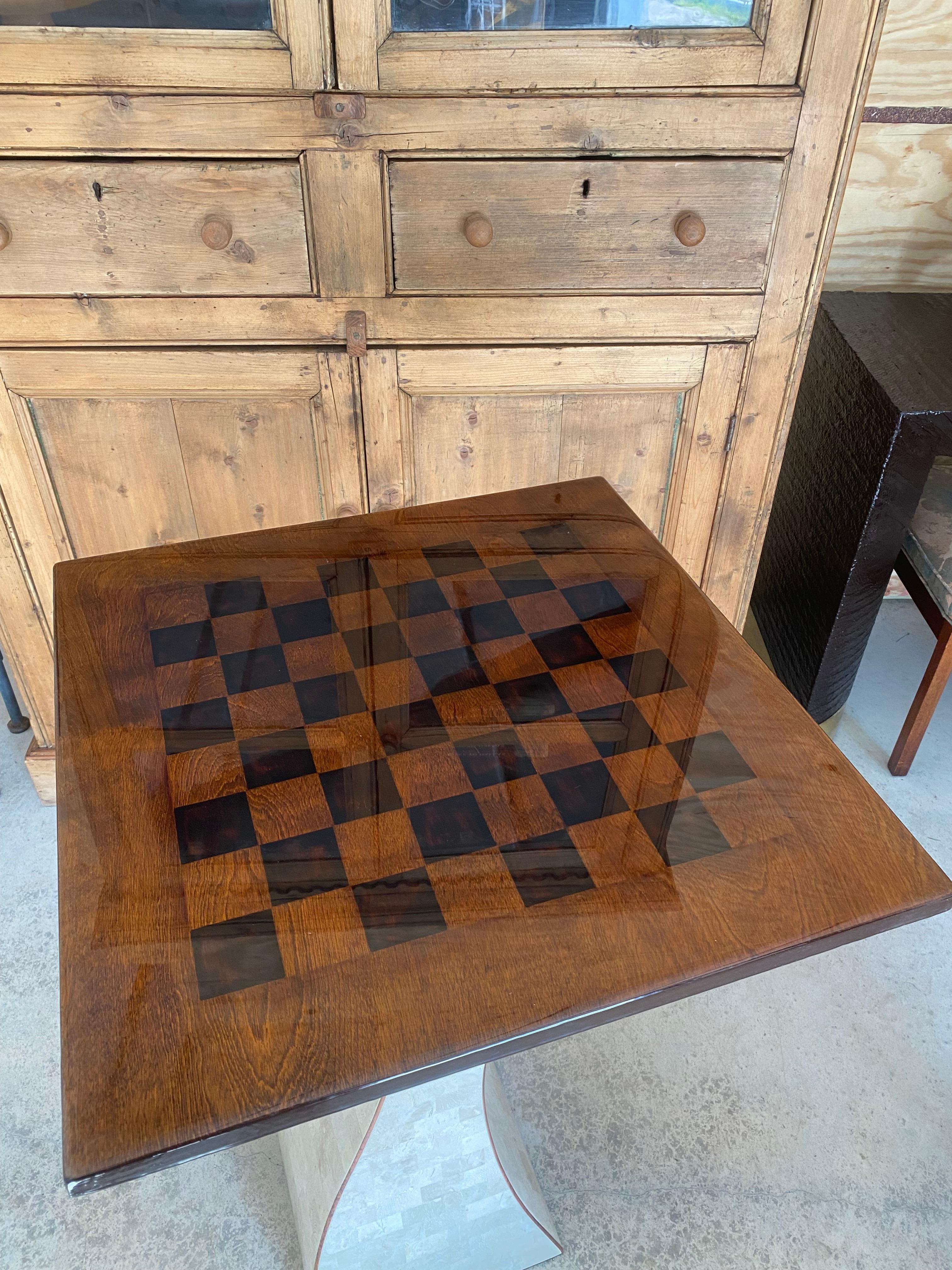 XL Marble Chess Set + Artisan Wood Board For Sale 12