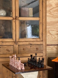 XL Marble Chess Set + Artisan Wood Board