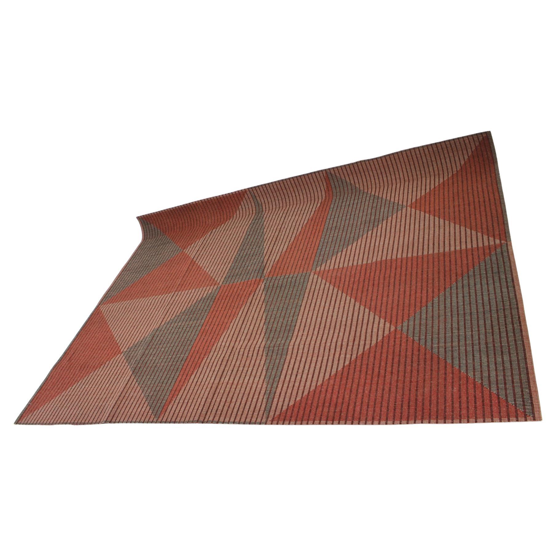 Xl Midcentury Bouclé Abstract Design Geometric Rug / Carpet, 1950s For Sale