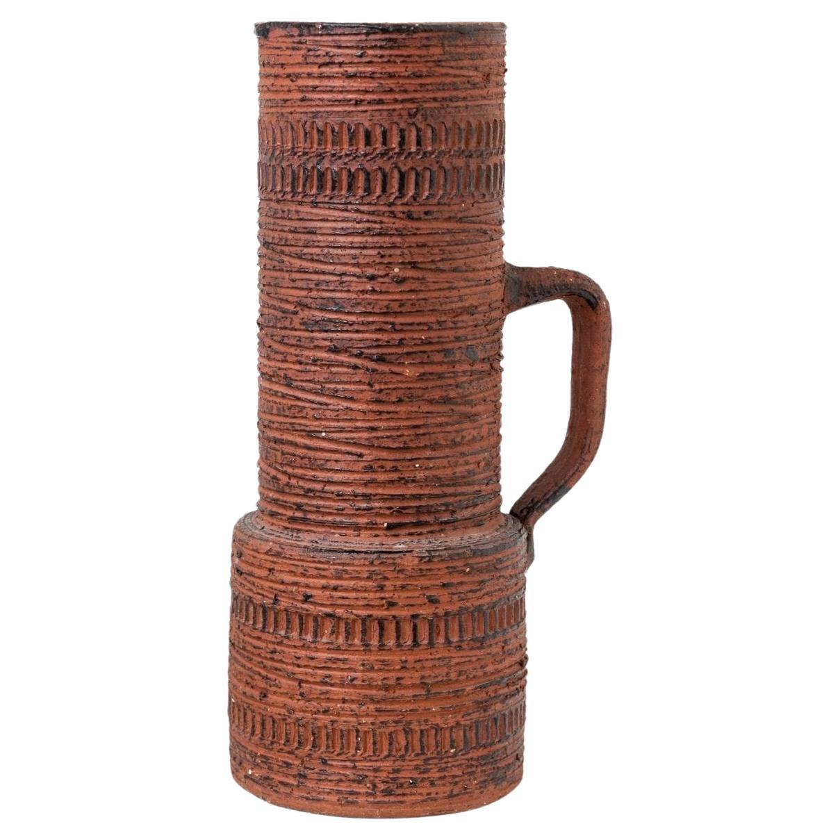 XL Brutalistische Schamotte-Vase aus der Mitte des Jahrhunderts von Spara Keramik, 1960er Jahre im Angebot