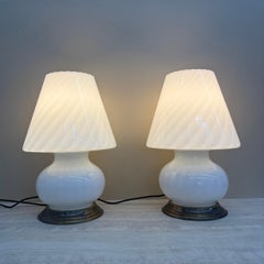 XL Mid-century design murano glass swirl lamps , 1970s