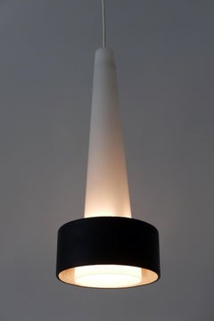 XL Mid Century Lucite & Metal Church Pendant Lamp or Hanging Light Germany 1960s