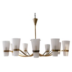 XL Mid-Century Modern 12-Flamed Sputnik Pendant Lamp or Chandelier Germany 1950s XL Mid-Century Modern 12-Flamed Sputnik Pendant Lamp or Chandelier Germany 1950s