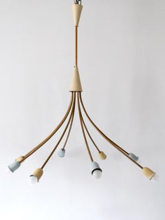XL Mid-Century Modern 8-Flamed Sputnik Pendant Lamp or Chandelier Germany 1950s