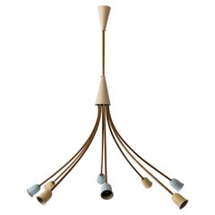 XL Mid-Century Modern 8-Flamed Sputnik Pendant Lamp or Chandelier Germany 1950s
