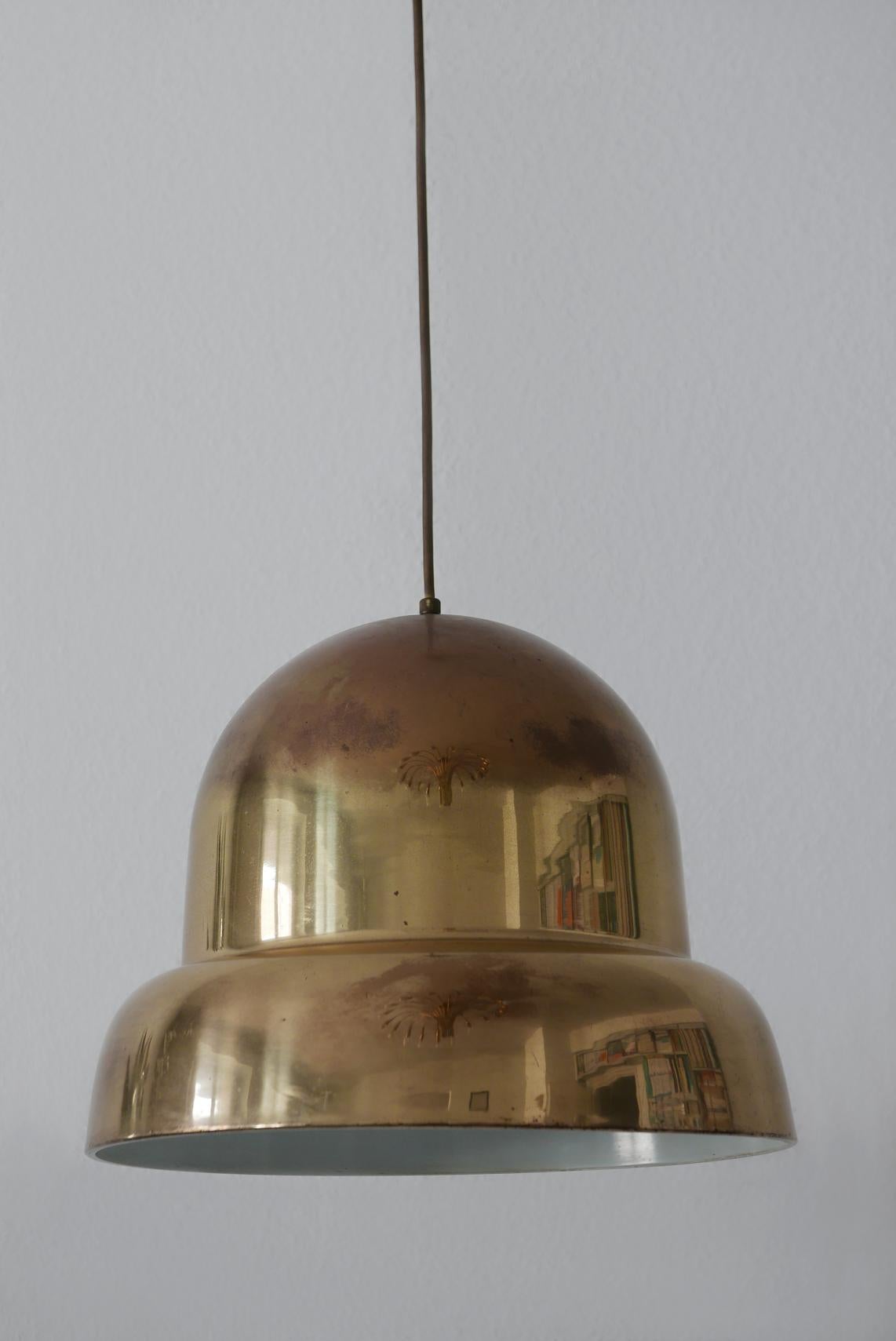 Mid-20th Century Extra Large Mid-Century Modern Brass Pendant Lamp by Bergboms, 1950s, Sweden