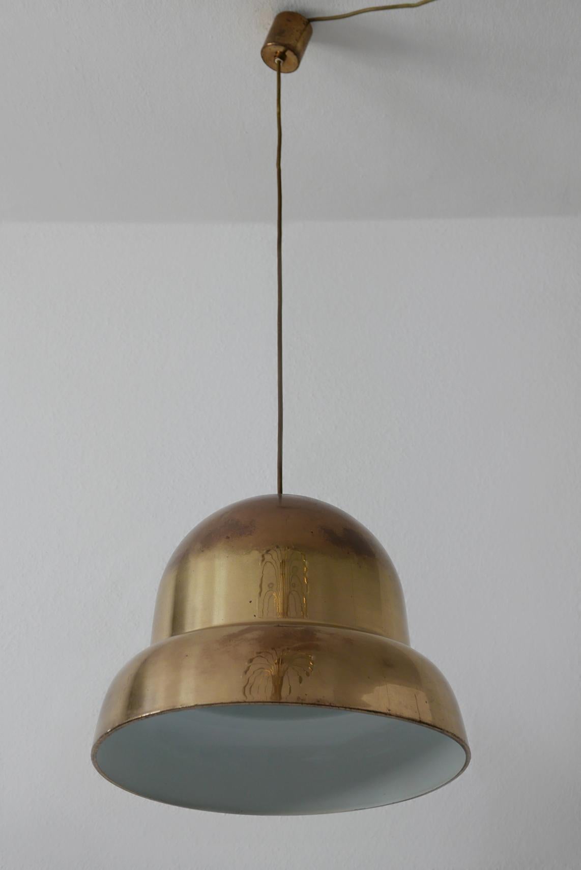 Extra Large Mid-Century Modern Brass Pendant Lamp by Bergboms, 1950s, Sweden 2