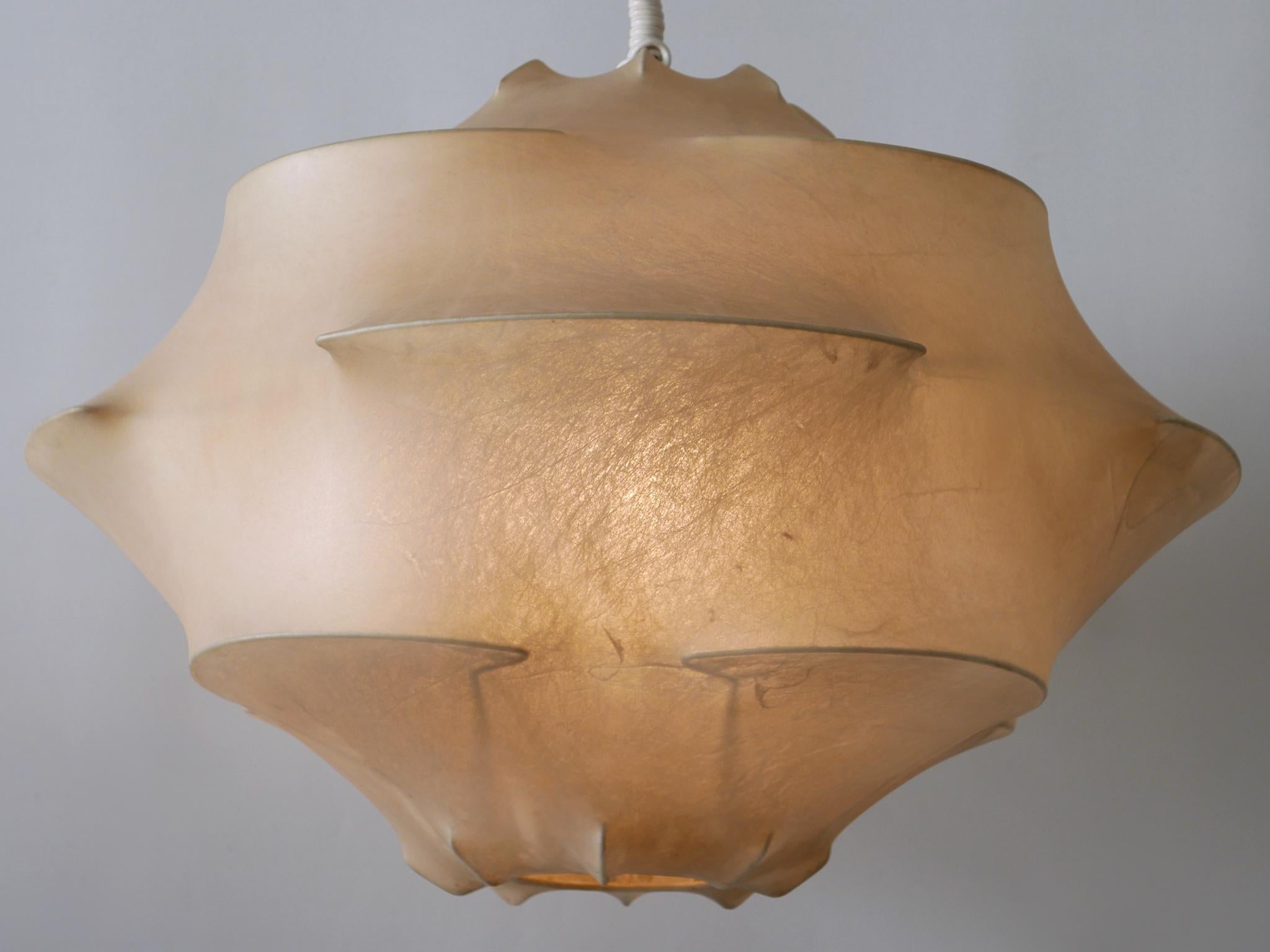 XL Mid-Century Modern Cocoon Pendant Lamp or Hanging Light by Flos Italy, 1960s For Sale 10