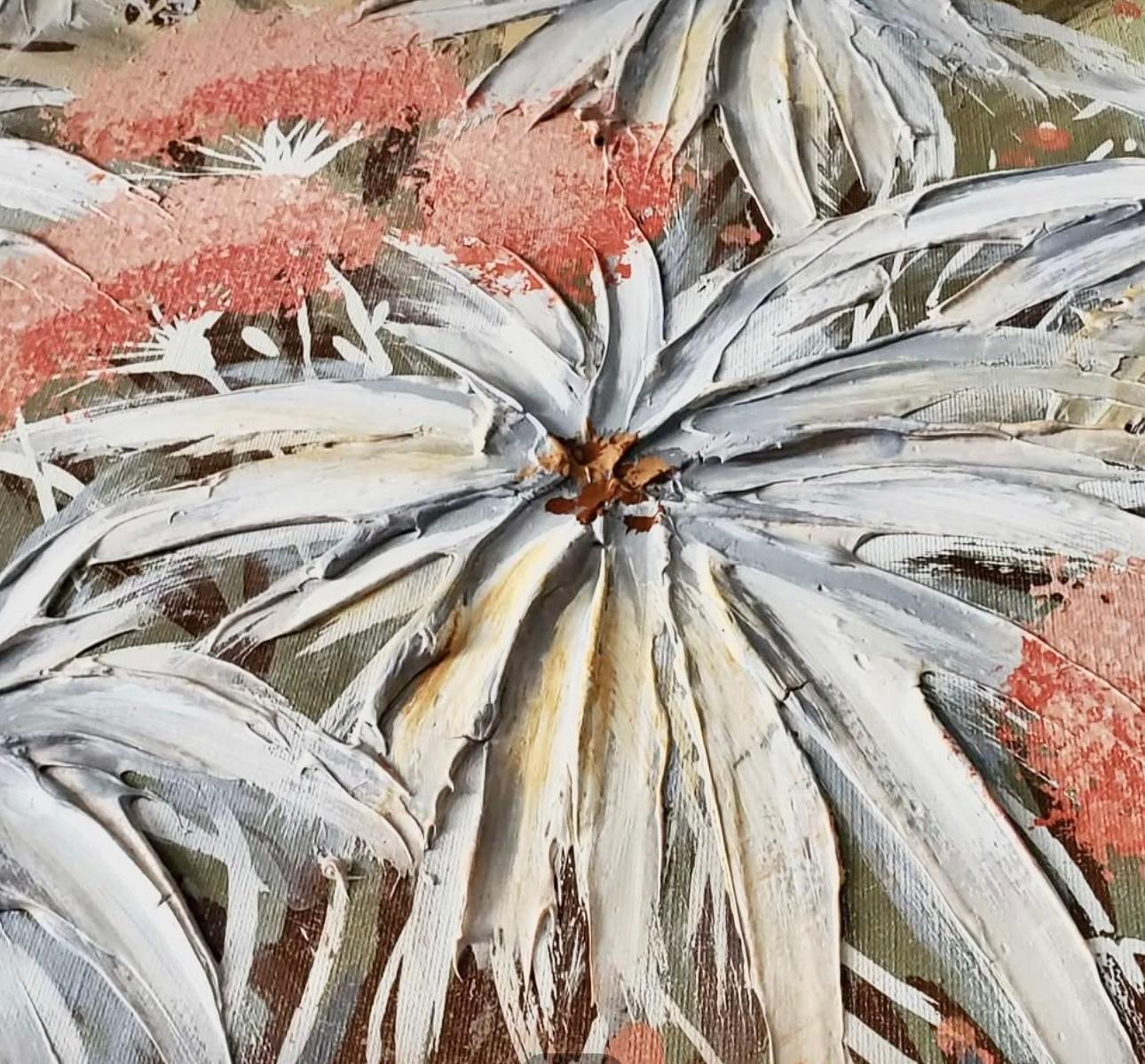 XL Mid Century Modern Elaborately Framed Ferrante Dramatic Flower Still Life im Angebot 6