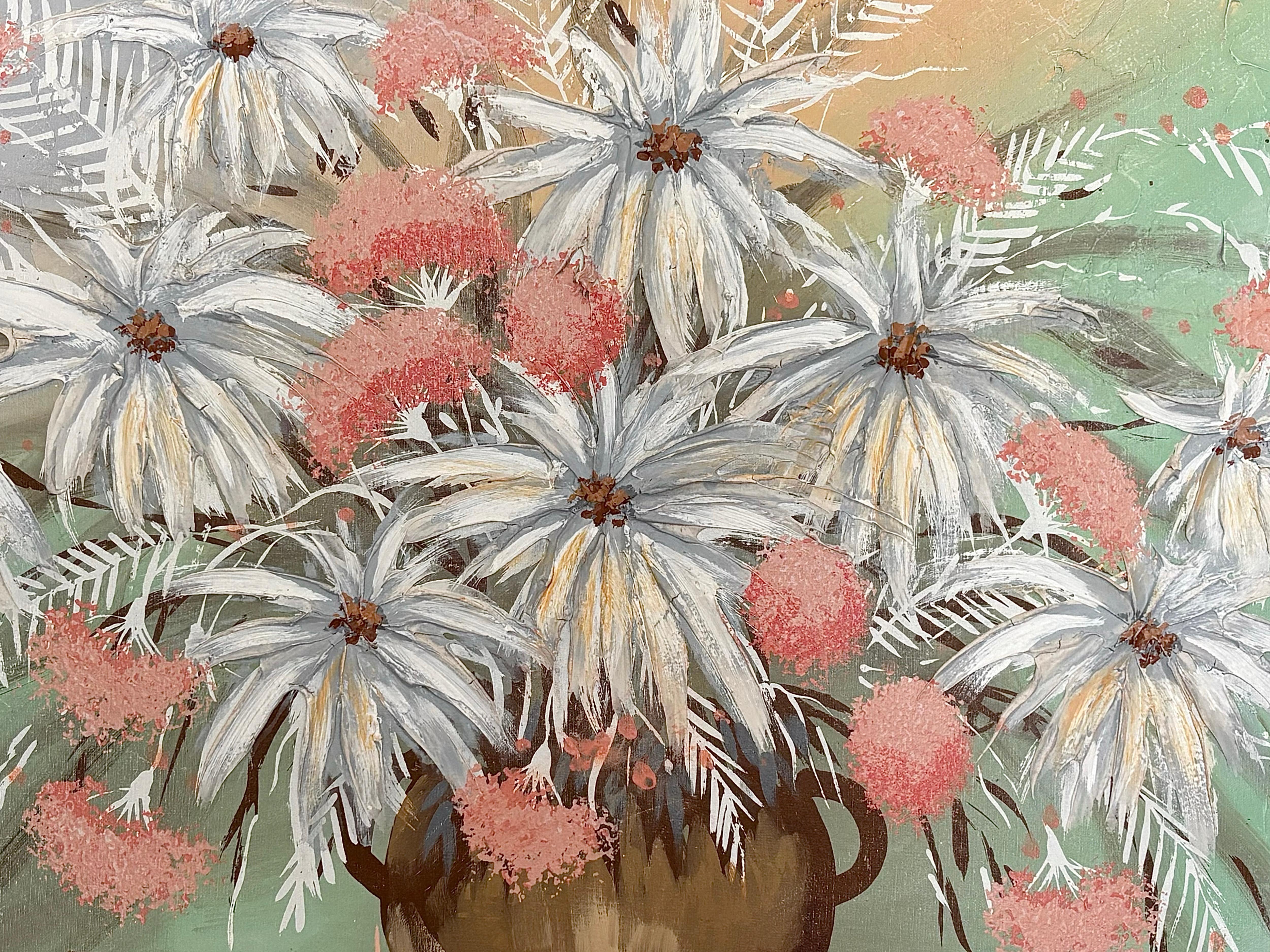 XL Mid Century Modern Elaborately Framed Ferrante Dramatic Flower Still Life im Zustand „Gut“ im Angebot in St.Petersburg, FL