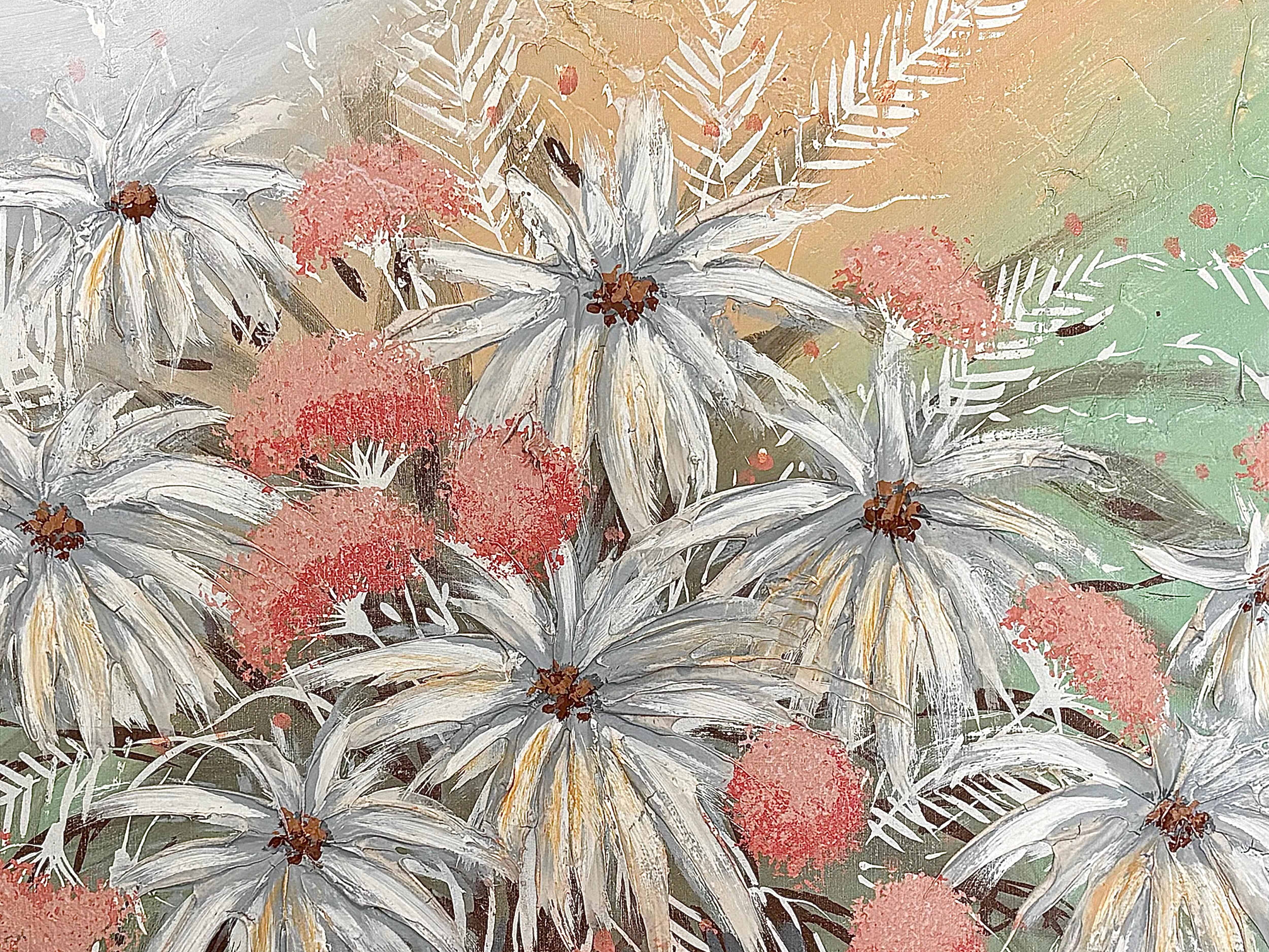 XL Mid Century Modern Elaborately Framed Ferrante Dramatic Flower Still Life (20. Jahrhundert) im Angebot