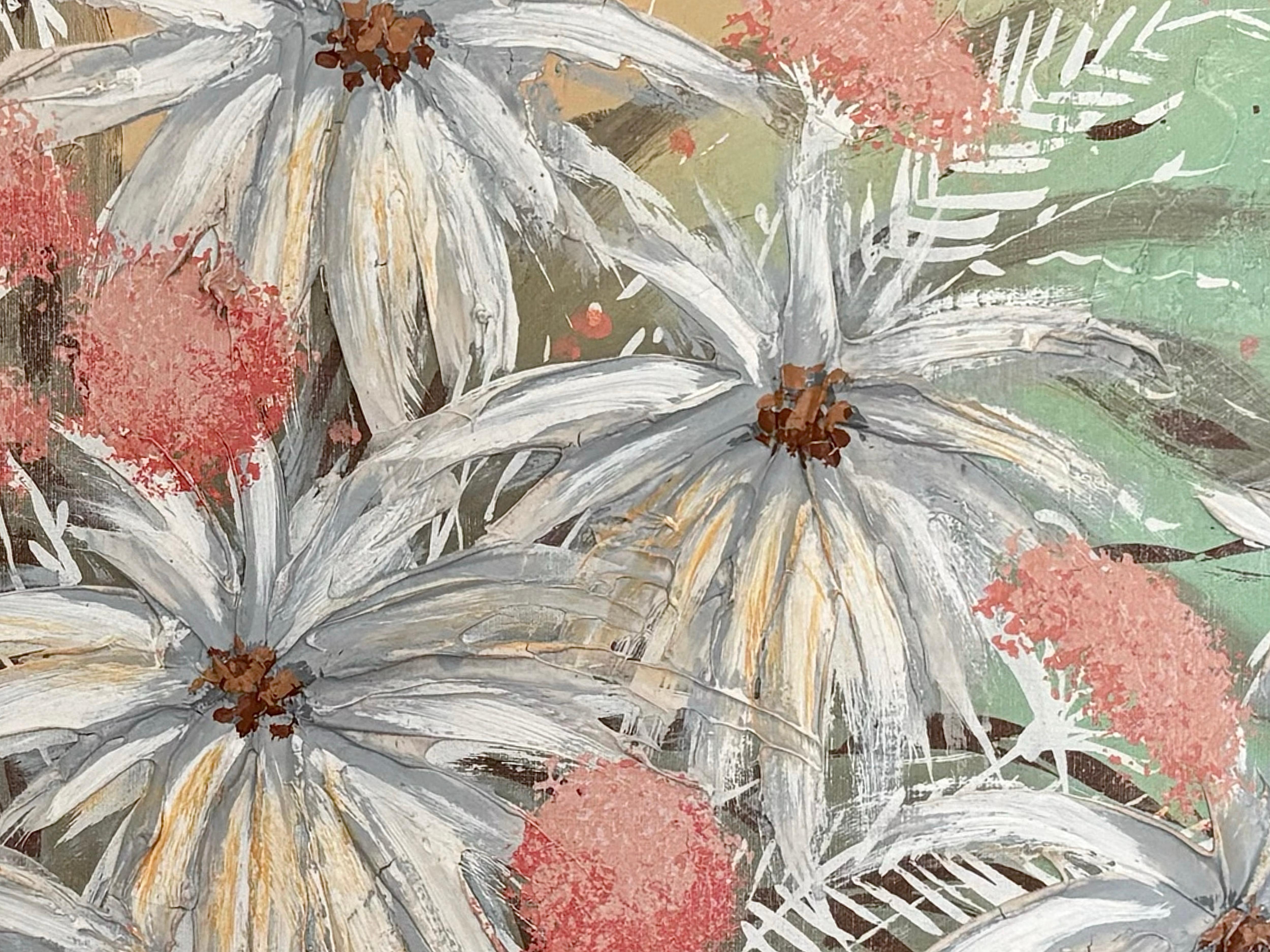 XL Mid Century Modern Elaborately Framed Ferrante Dramatic Flower Still Life im Angebot 1