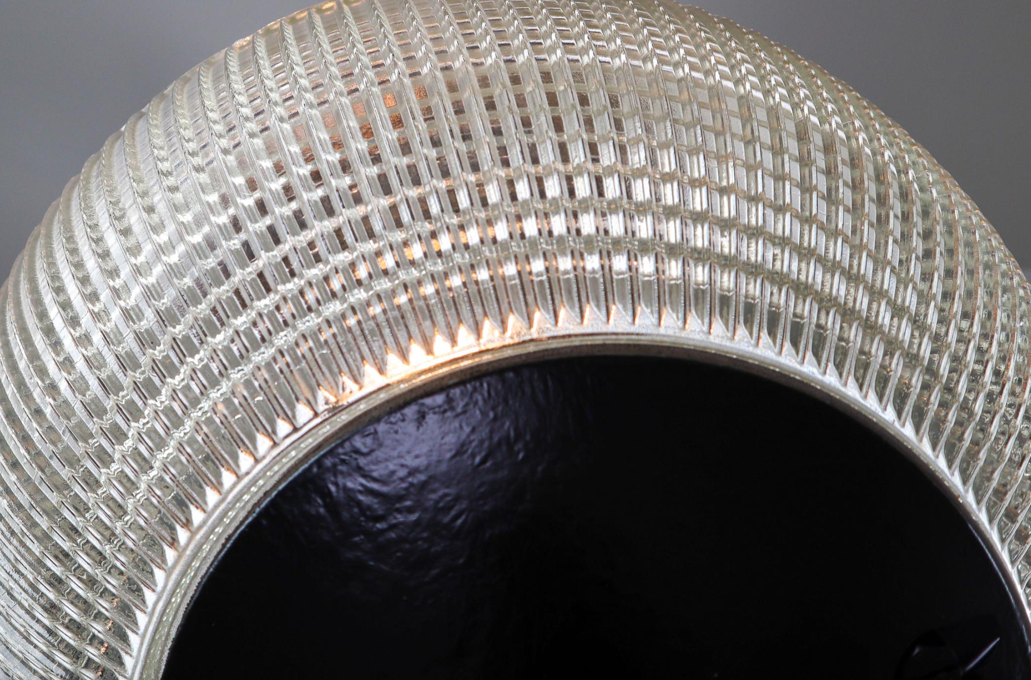 French XL Mid-Century Modern Holophane Paris Street Pendant Lights, France, 1960s