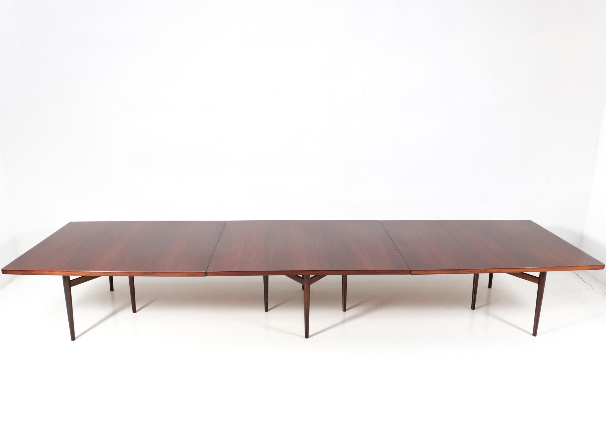 Danish XL Mid-Century Modern Rosewood Conference Table by Arne Vodder for Sibast For Sale