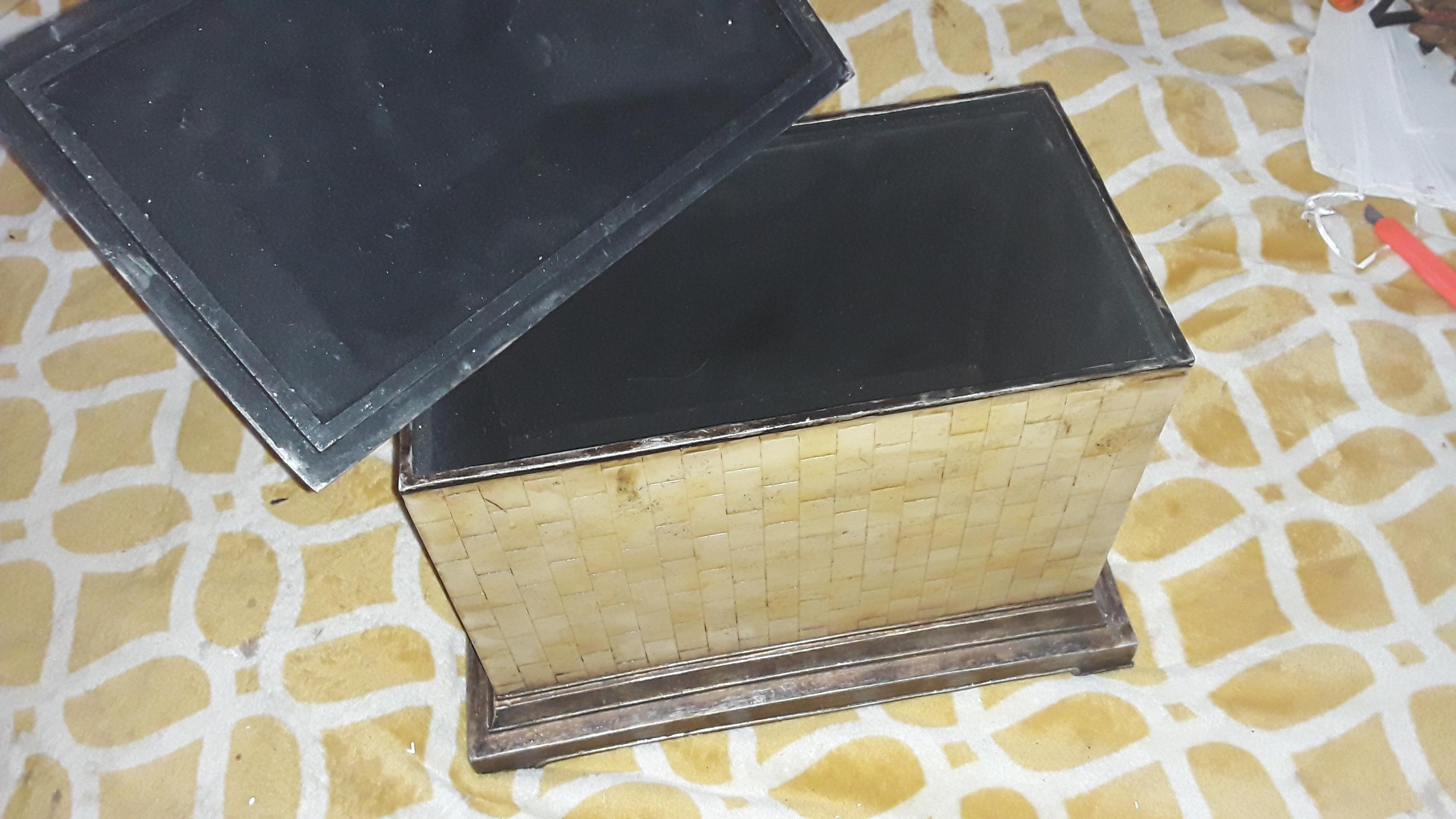 Boîte de table basse coffret tessellée XL moderne du milieu du siècle dernier par Robert Marcius Bon état - En vente à Opa Locka, FL