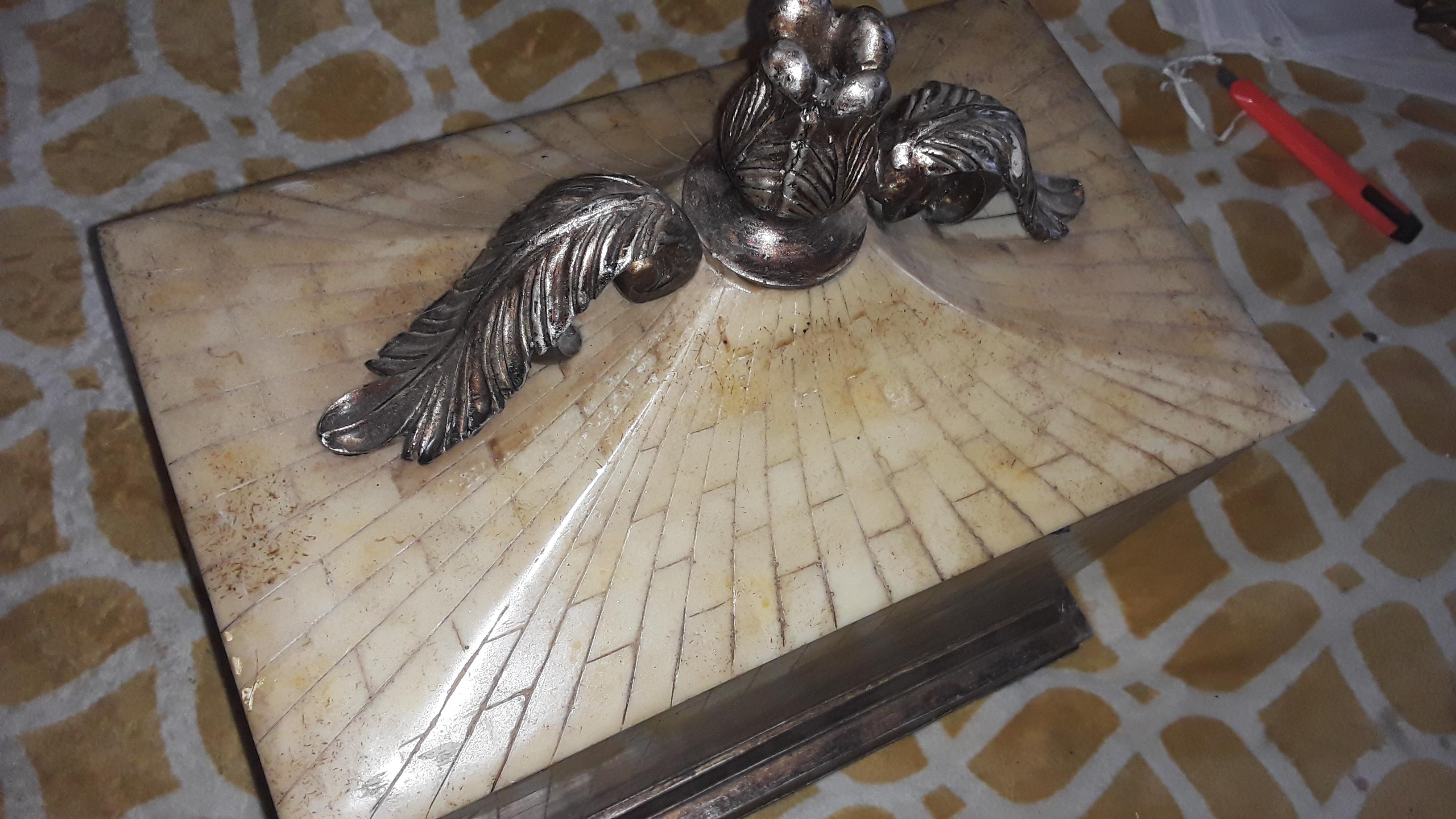 Fin du 20e siècle Boîte de table basse coffret tessellée XL moderne du milieu du siècle dernier par Robert Marcius en vente