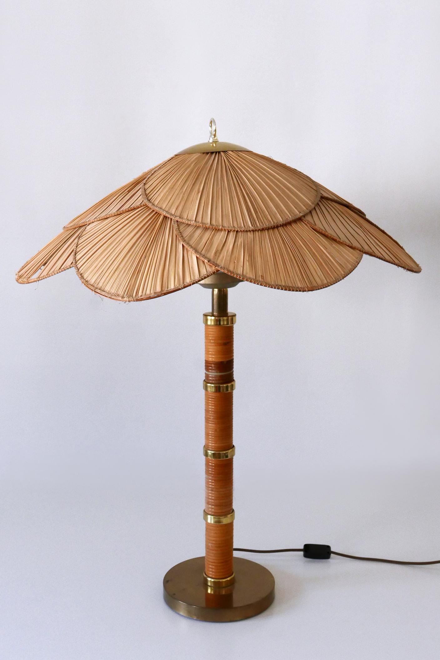Swedish XL Mid-Century Modern Uchiwa Table Lamp or Floor Light by Miranda AB Sweden For Sale