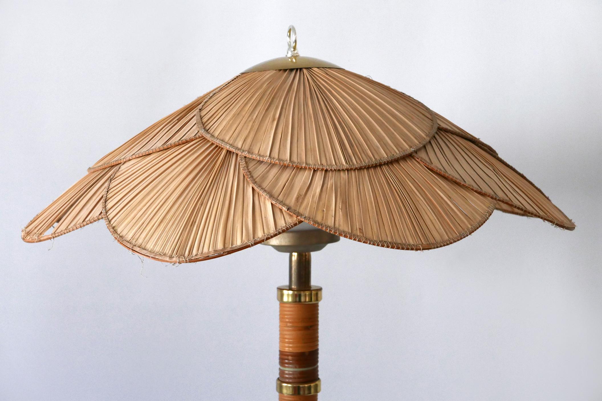 Brass XL Mid-Century Modern Uchiwa Table Lamp or Floor Light by Miranda AB Sweden For Sale