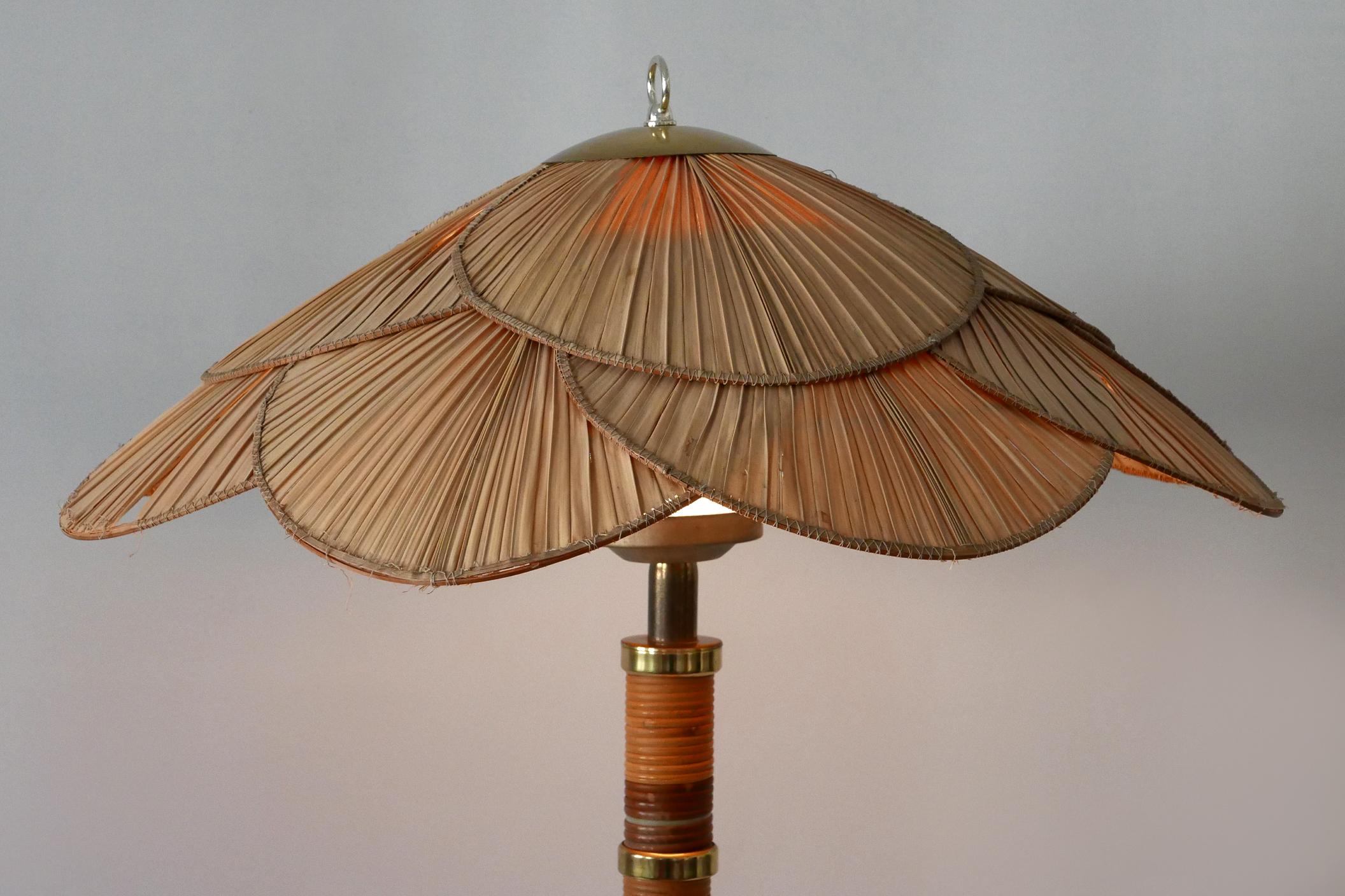 Laiton Lampe de table ou lampadaire Uchiwa XL, moderne du milieu du siècle dernier, Miranda AB Suède en vente