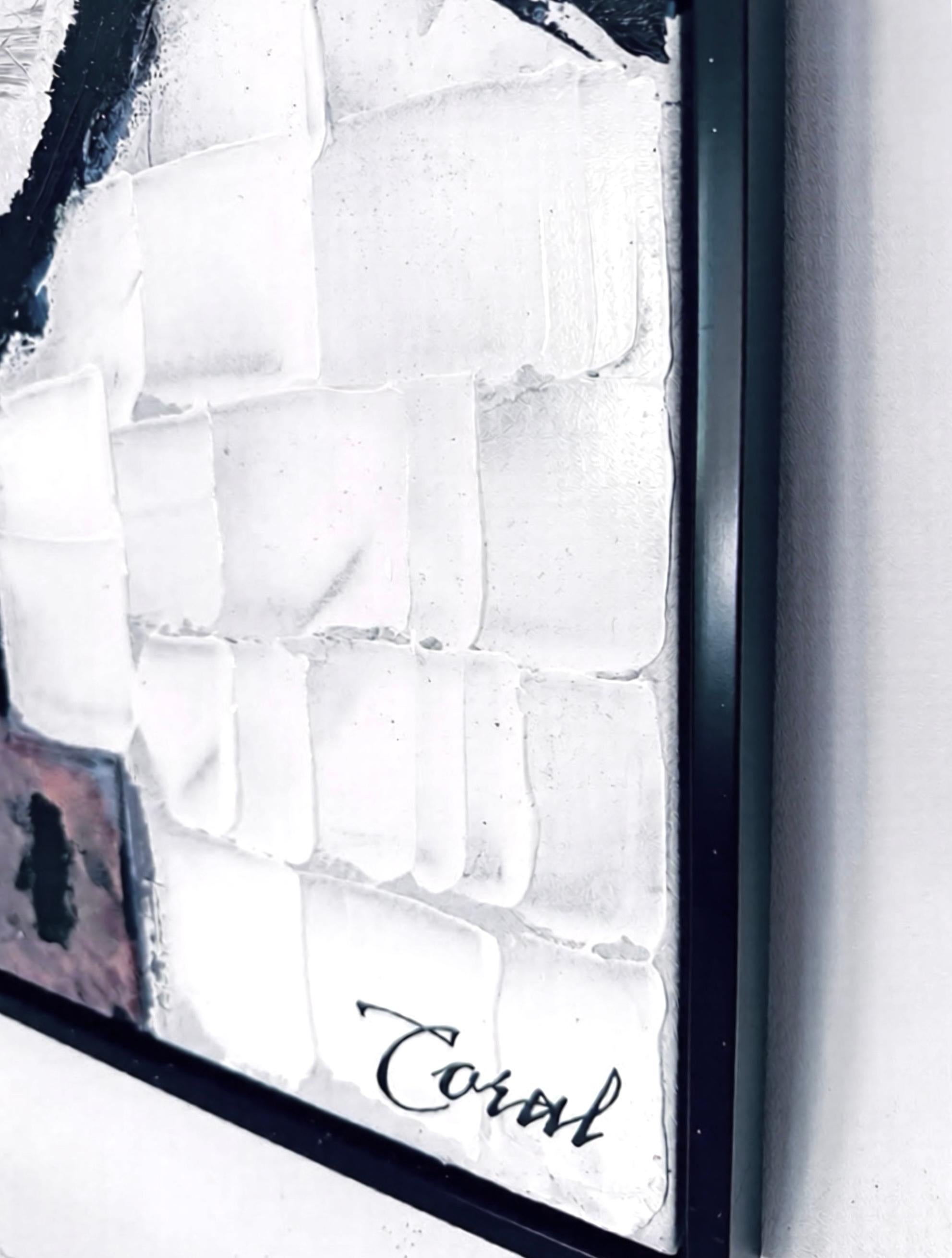 XL Mid Century Modern Vintage Abstrakt Impasto Ölgemälde Gerahmt Signiert (Leinwand) im Angebot