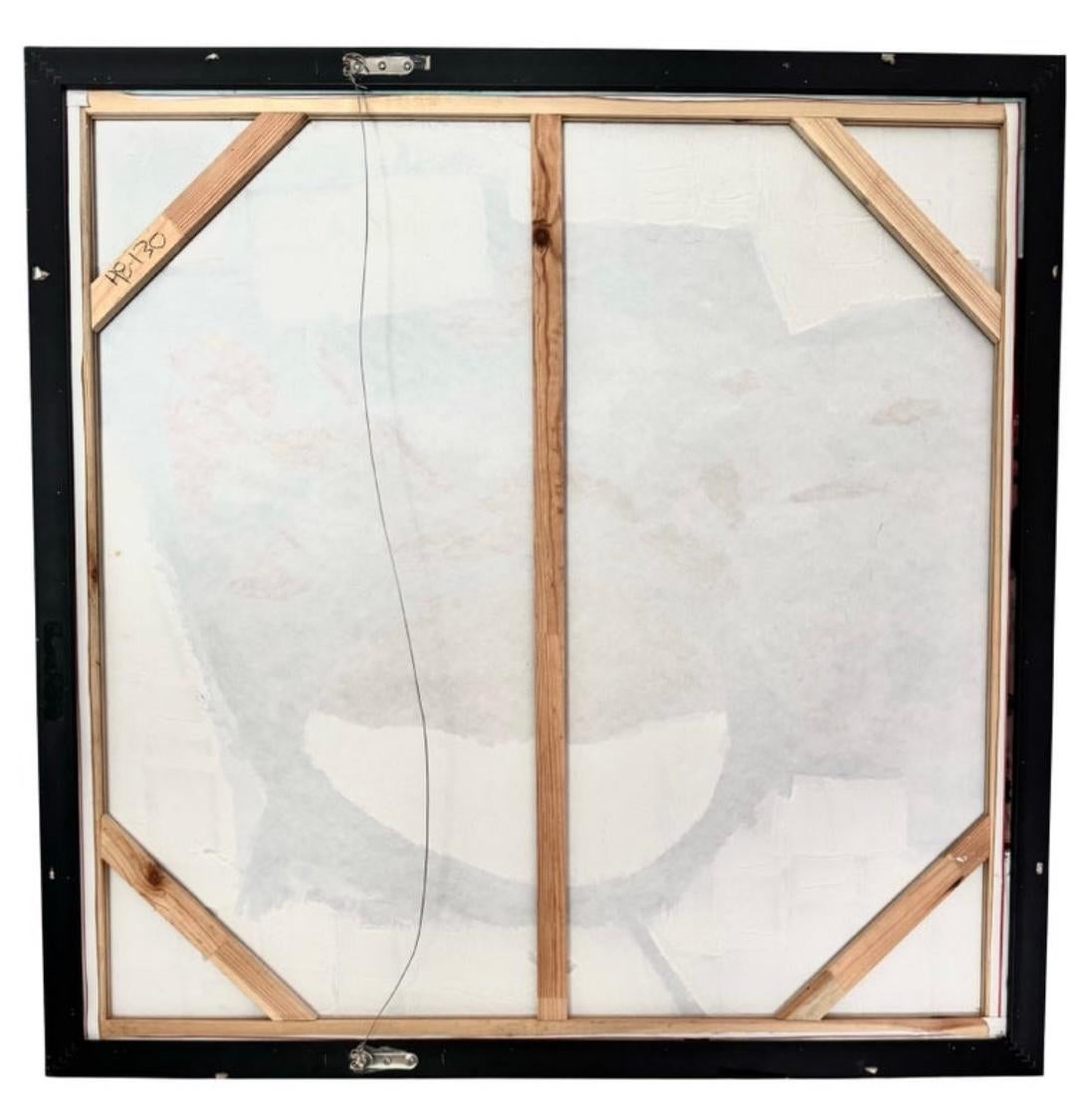 XL Mid Century Modern Vintage Abstrakt Impasto Ölgemälde Gerahmt Signiert im Angebot 1