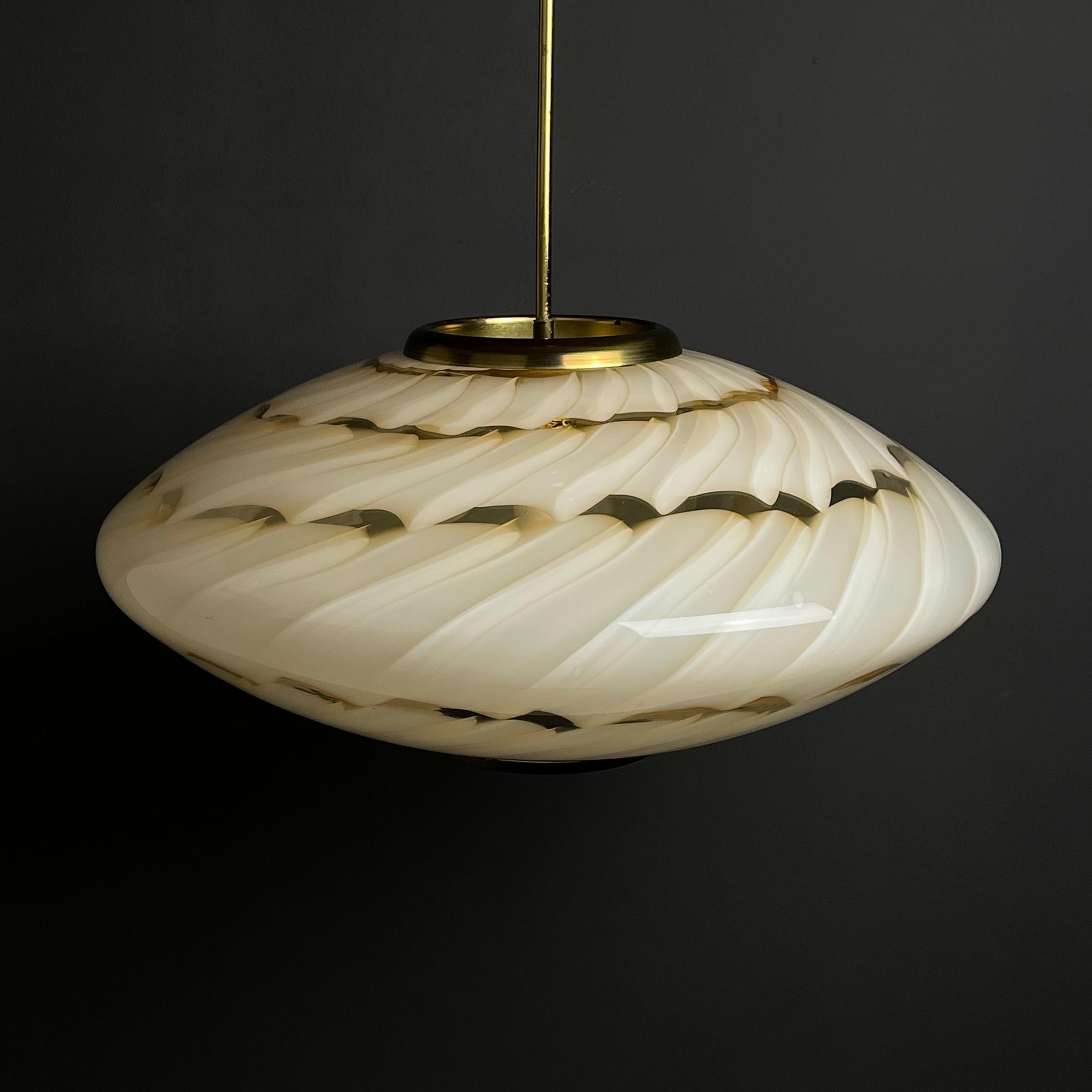 XL Midcentury Murano Glass Pendant Lamp, Italy, 1970s  4