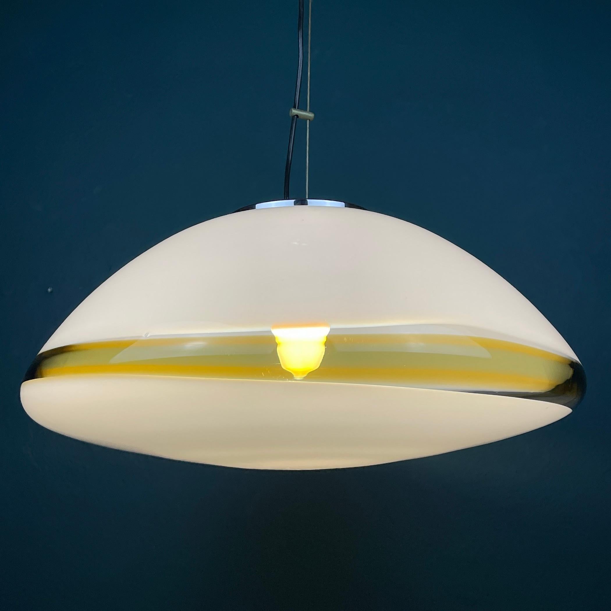 Mid-Century Modern XL Mid-Century Murano Glass Pendant Lamp Italy 1970s For Sale
