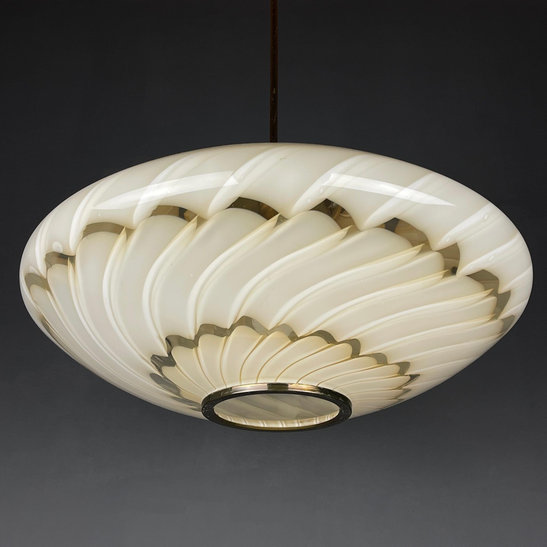 Mid-Century Modern XL Midcentury Murano Glass Pendant Lamp, Italy, 1970s 