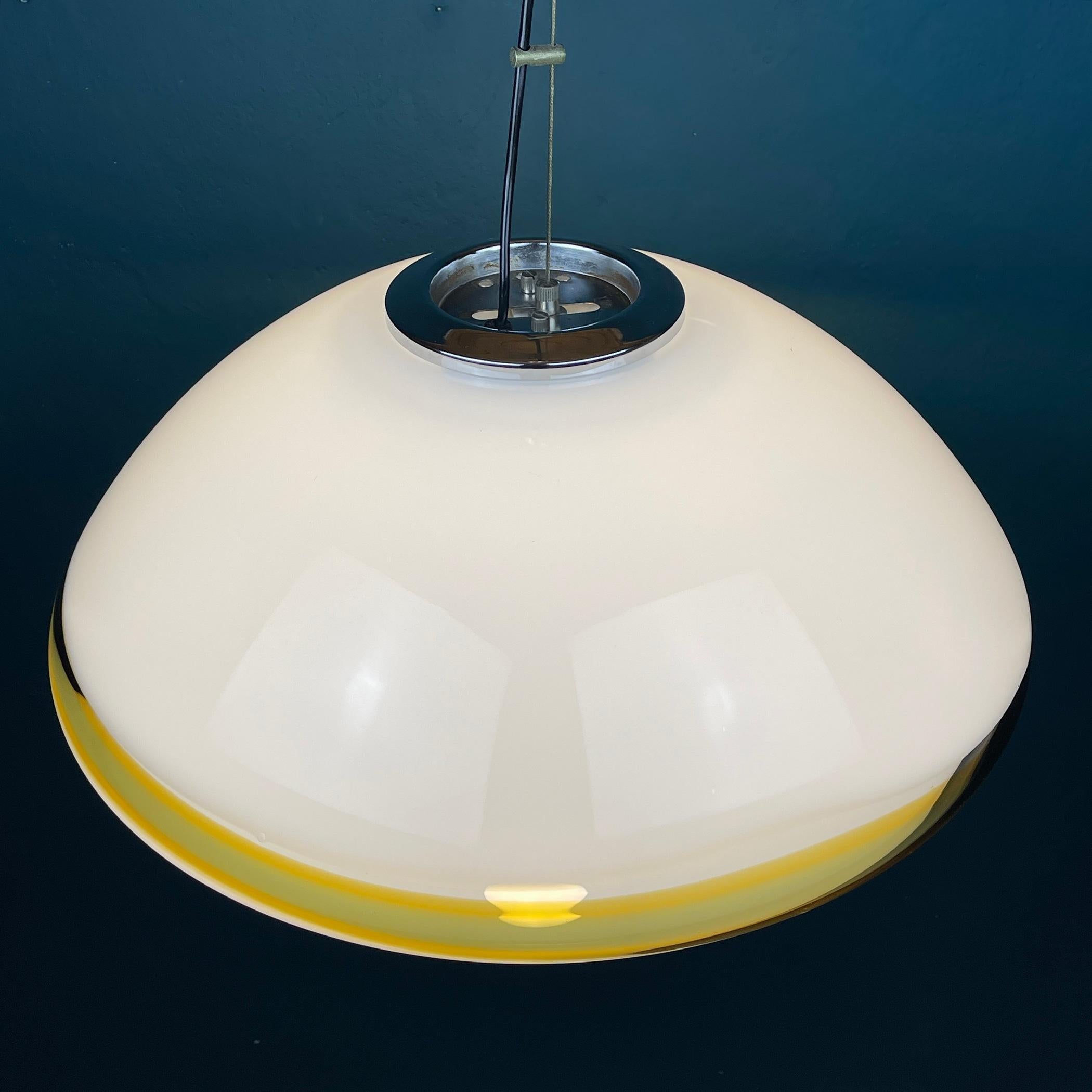 Italian XL Mid-Century Murano Glass Pendant Lamp Italy 1970s For Sale