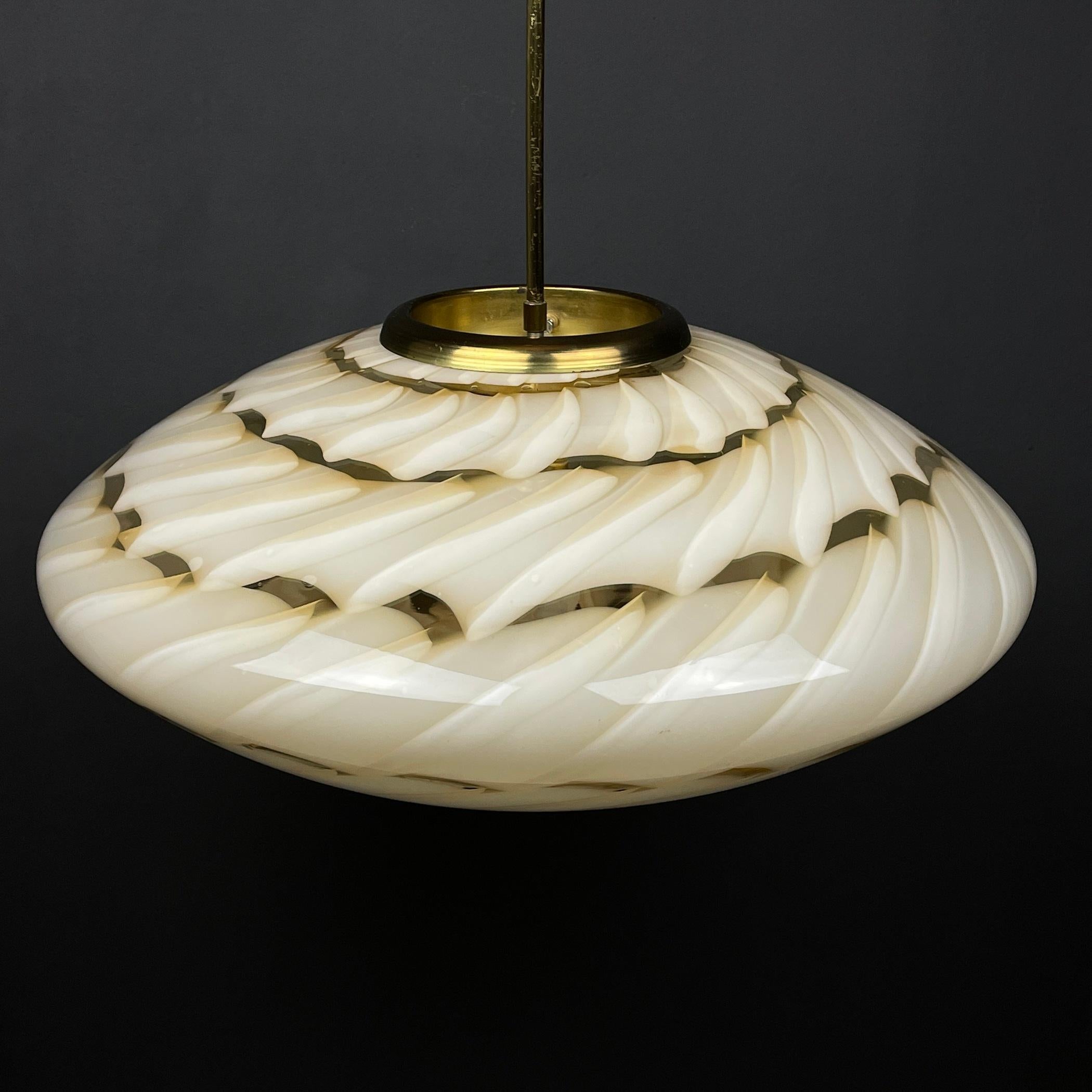 XL Midcentury Murano Glass Pendant Lamp, Italy, 1970s  In Good Condition In Miklavž Pri Taboru, SI