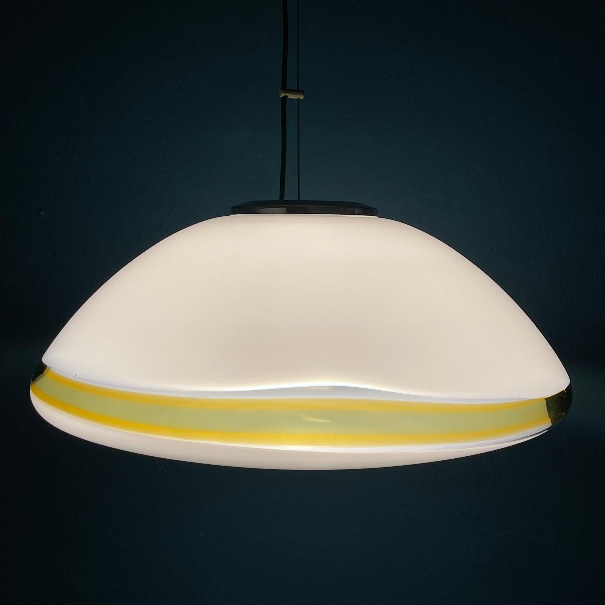 20th Century XL Mid-Century Murano Glass Pendant Lamp Italy 1970s For Sale
