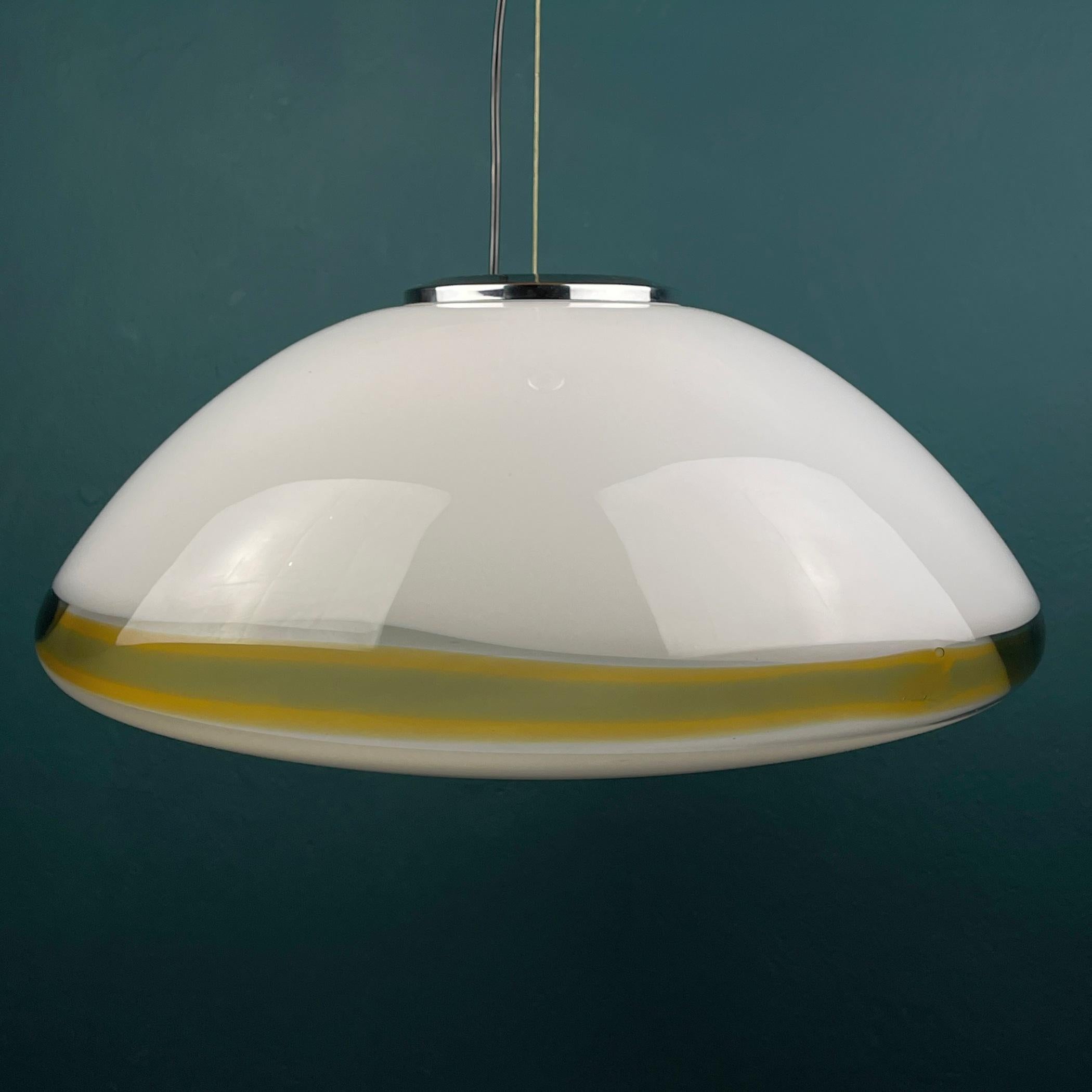 XL Mid-Century Murano Glass Pendant Lamp Italy 1970s For Sale 1