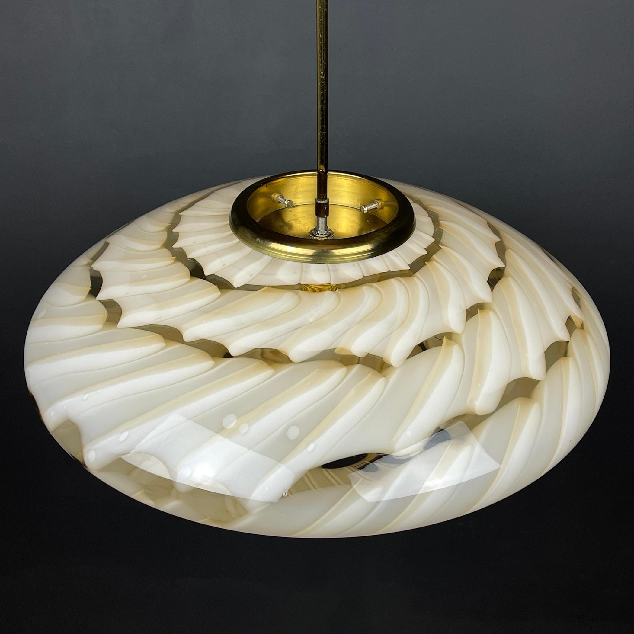 XL Midcentury Murano Glass Pendant Lamp, Italy, 1970s  1