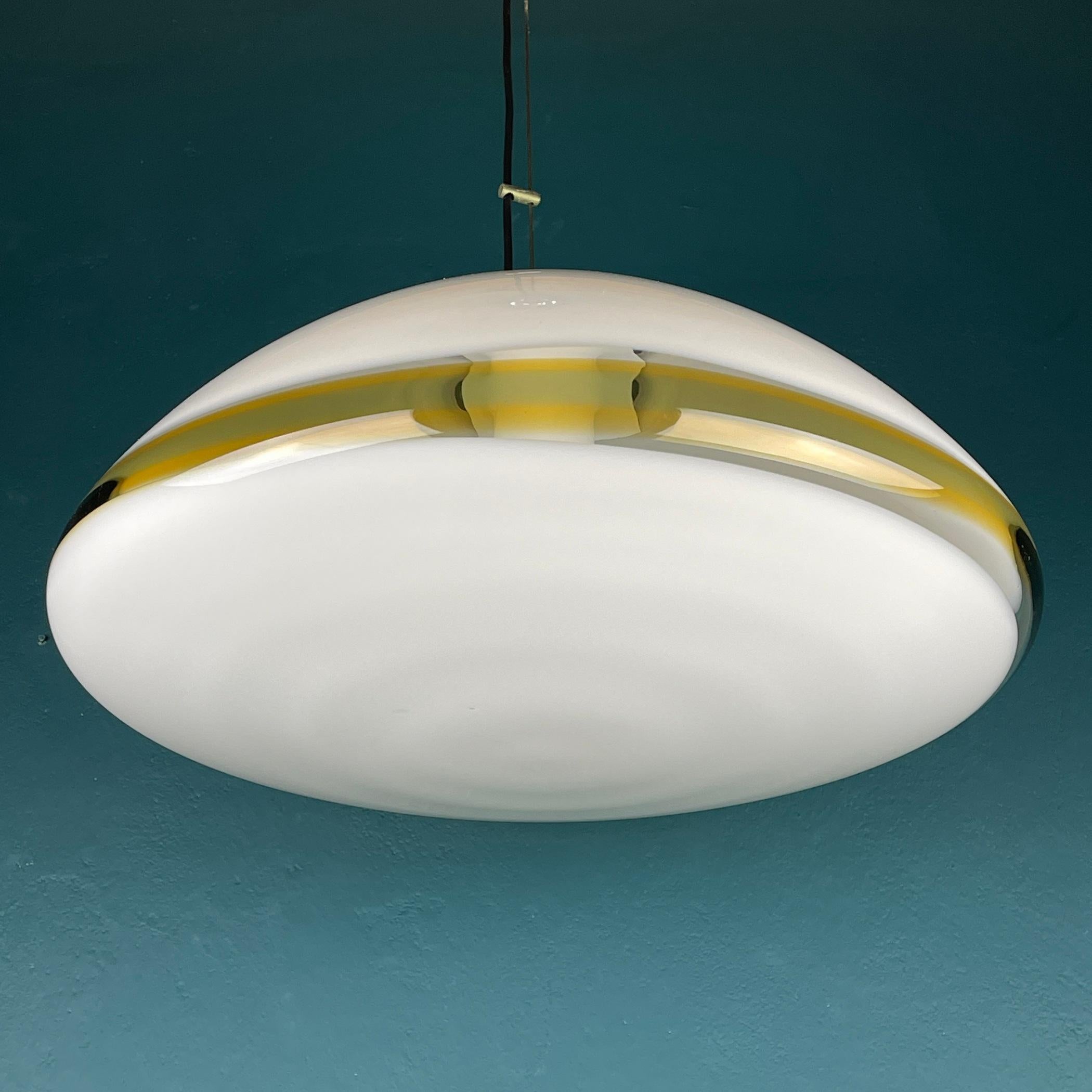 XL Mid-Century Murano Glass Pendant Lamp Italy 1970s For Sale 2