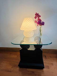 XL Mid Century Murano Lamp Light White Murano Vintage Swirl Glass Italian