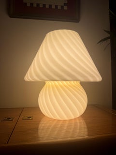 XL Mid Century Murano Lamp Light Yellow Murano Vintage Swirl Glass Italian