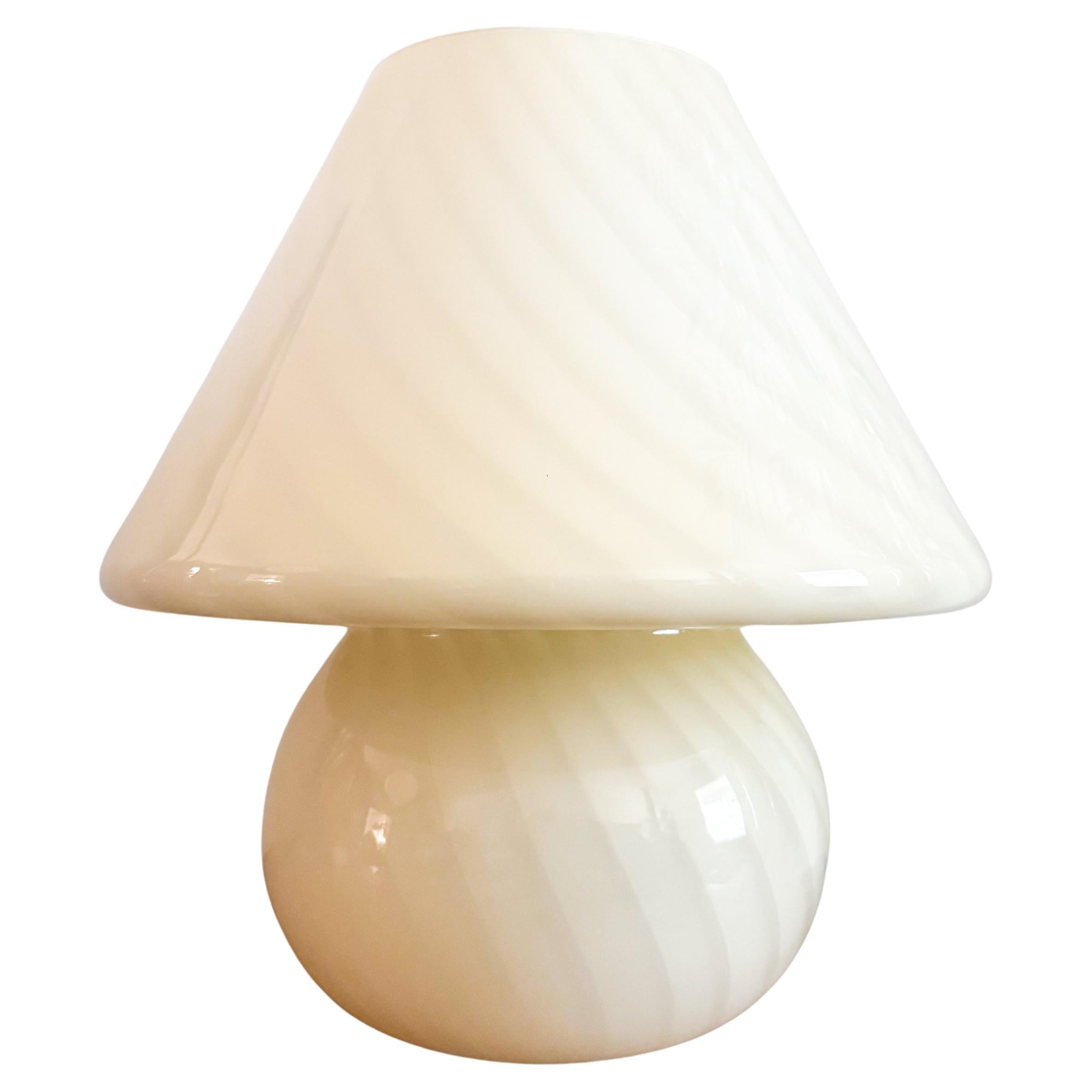 XL Mid Century Murano Lamp Light Yellow Murano Vintage Swirl Glass Italian en vente
