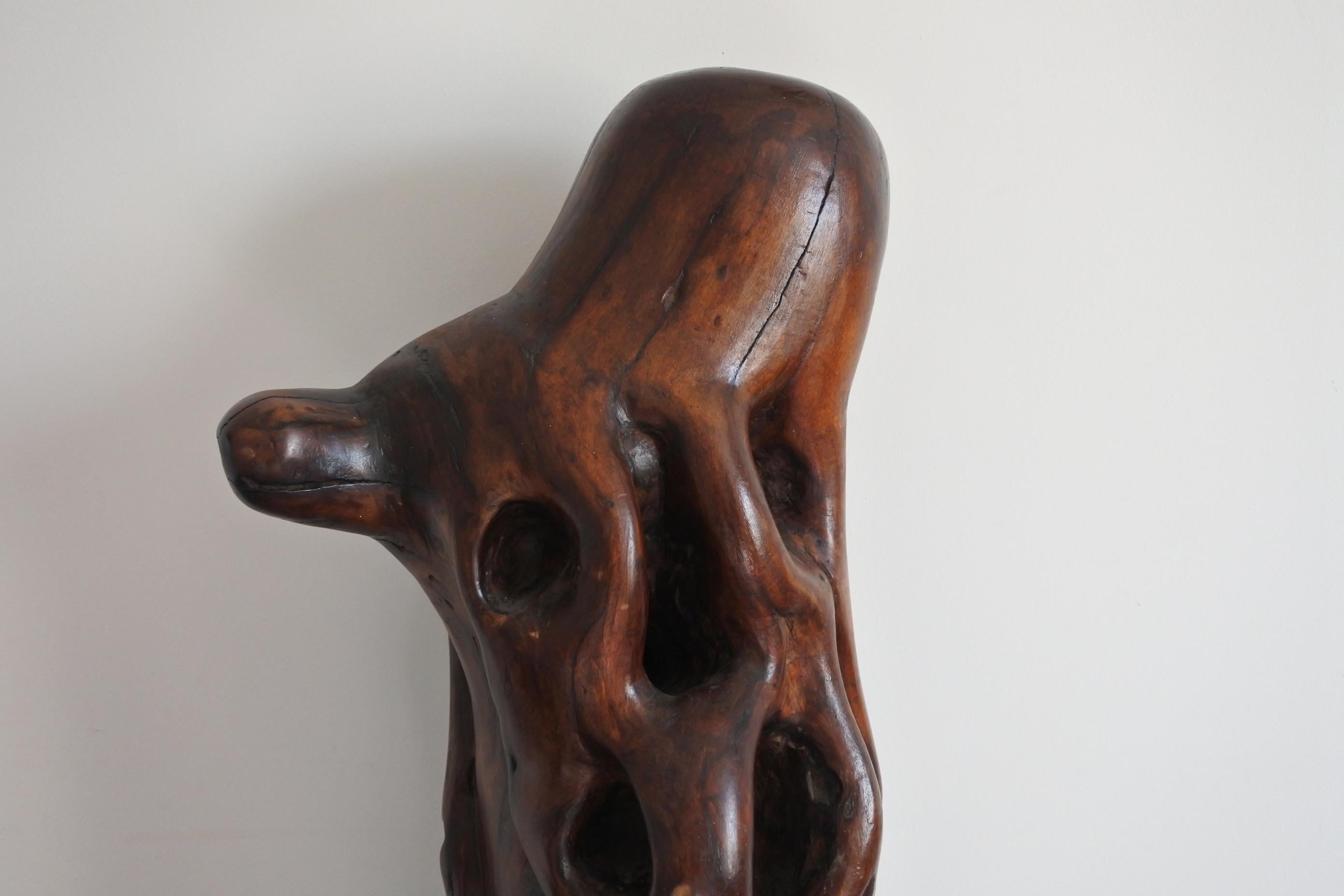 Extra Large Midcentury Olive Wood Trunk Sculpture, France In Good Condition In La Teste De Buch, FR