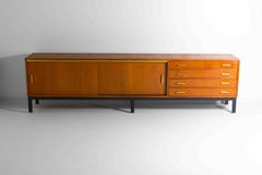 XL Mid-century sideboard in teak & brass, Belgium 1962