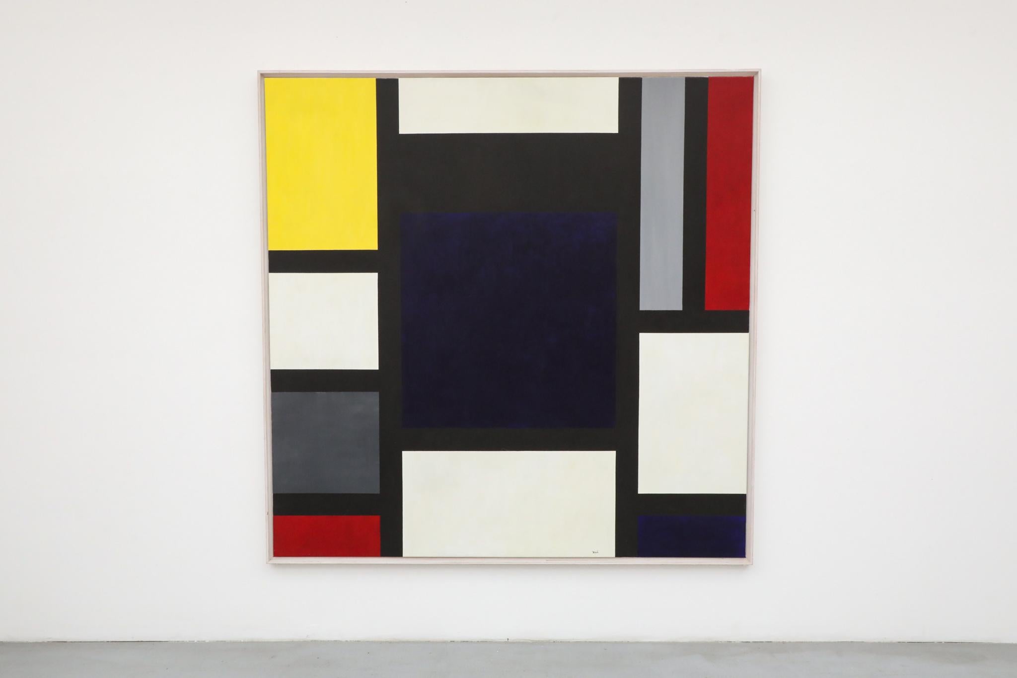 De Stijl XL Mondrian Inspired Abstract Painting, 'Olympus's Roep', 2002 For Sale