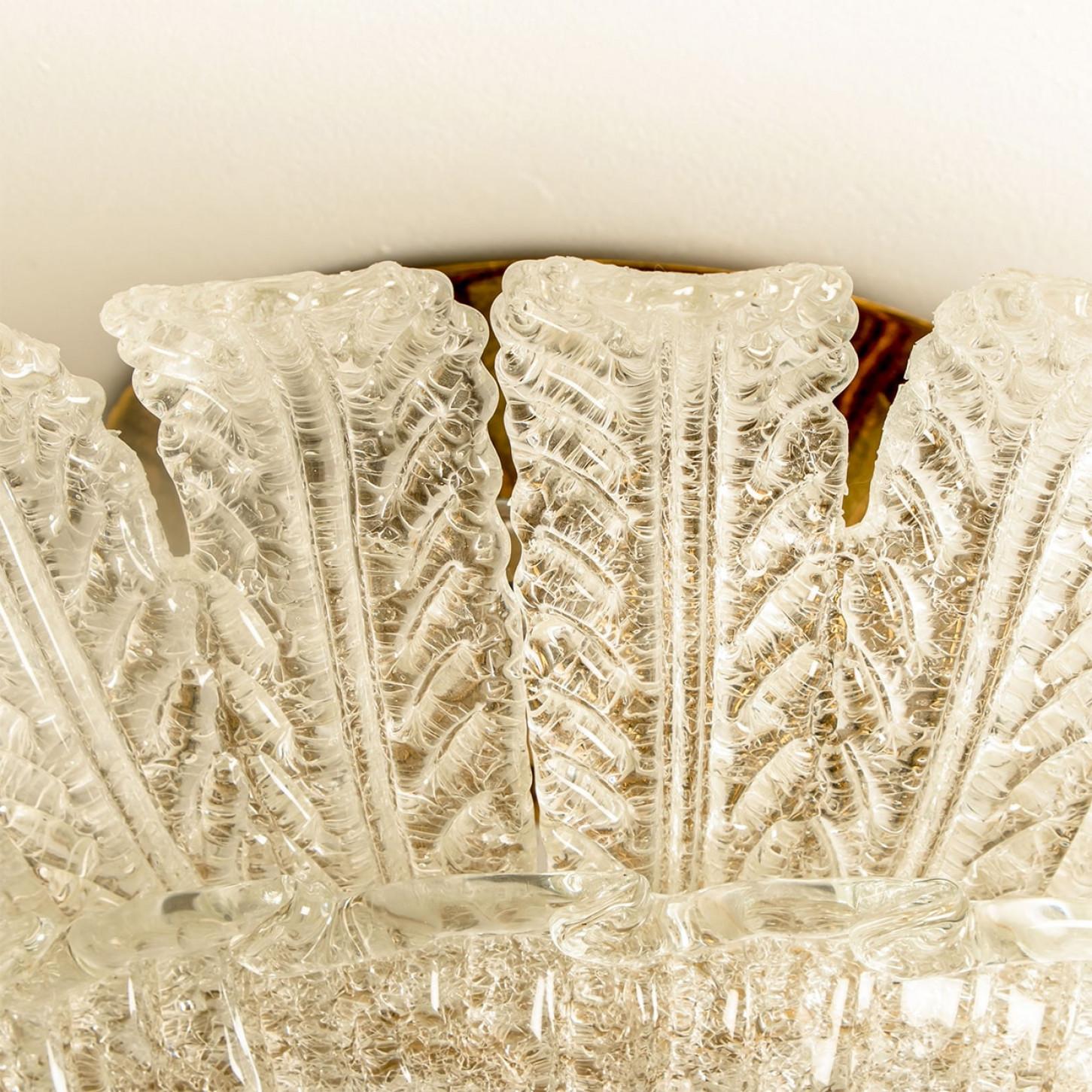 XL Murano Glass Ceiling Light in the Style of Barovier, 1970s For Sale 7