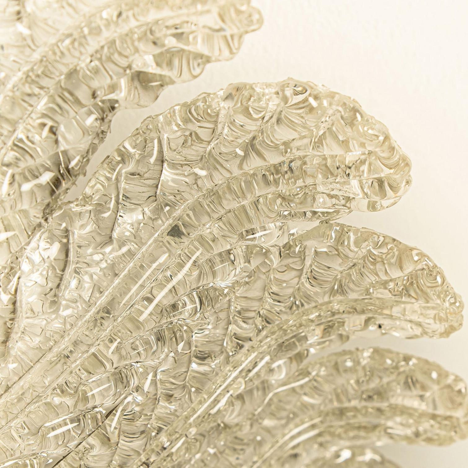 Lámpara de techo XL de cristal de Murano al estilo de Barovier, años 70 Moderno de mediados de siglo en venta