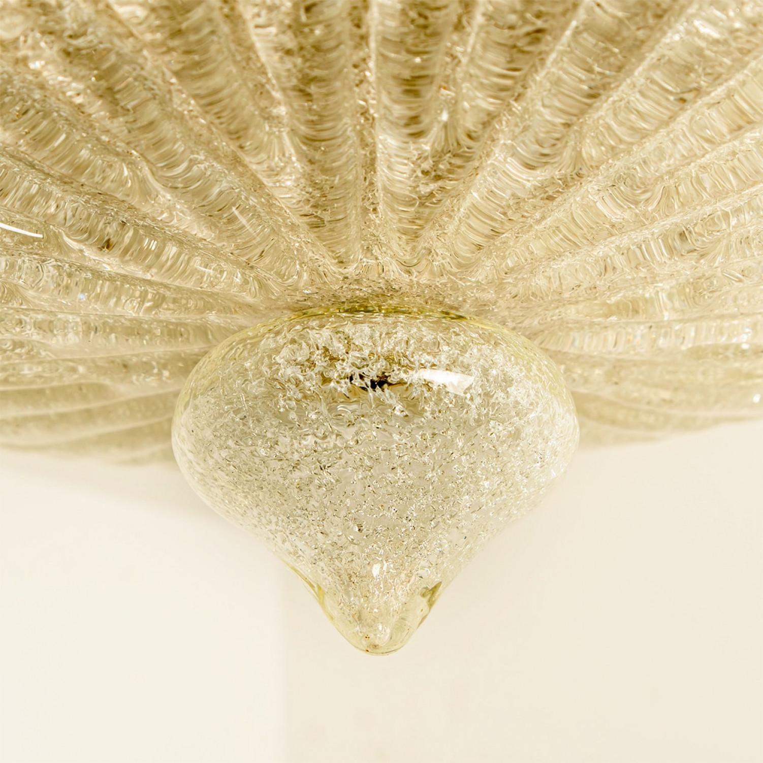 XL Murano Glass Ceiling Light in the Style of Barovier, 1970s In Good Condition For Sale In Rijssen, NL