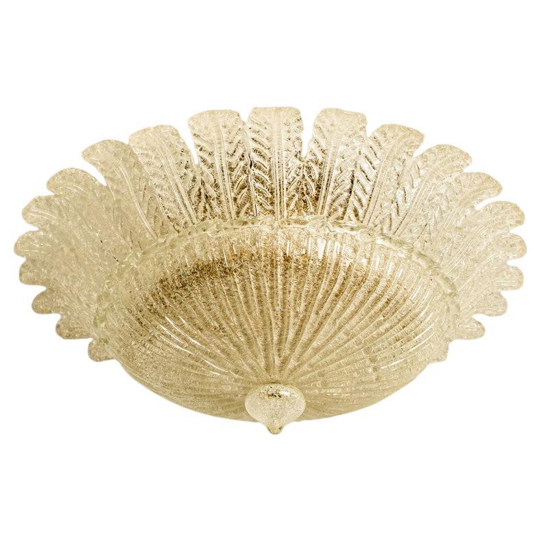 XL Murano Glass Ceiling Light in the Style of Barovier, 1970s For Sale